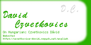 david czvetkovics business card